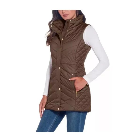 NWT Weatherproof Vintage Womens Quilted Vest Jacket Size Small Brown $80 EE426 - Picture 3 of 4